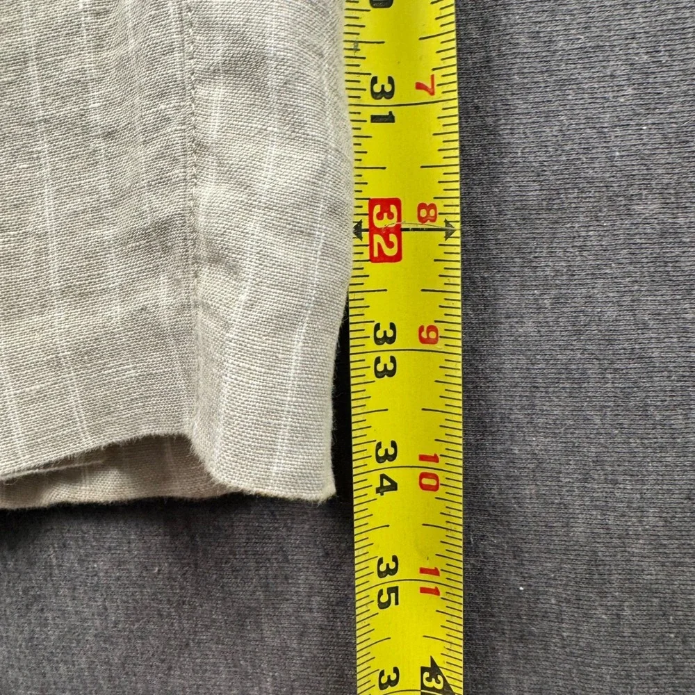 Tommy Bahama Mens 40x34 Tan Beige Pinstripe 100% Linen Relaxed Pants Vacation